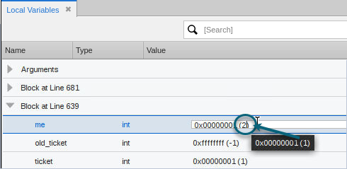 Screenshot showing the first step in editing the value of a variable